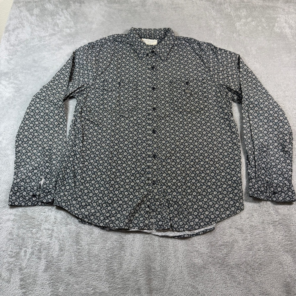 Vintage Denim & Supply Ralph Lauren Button Up Shirt Mens XL Black AOP Floral